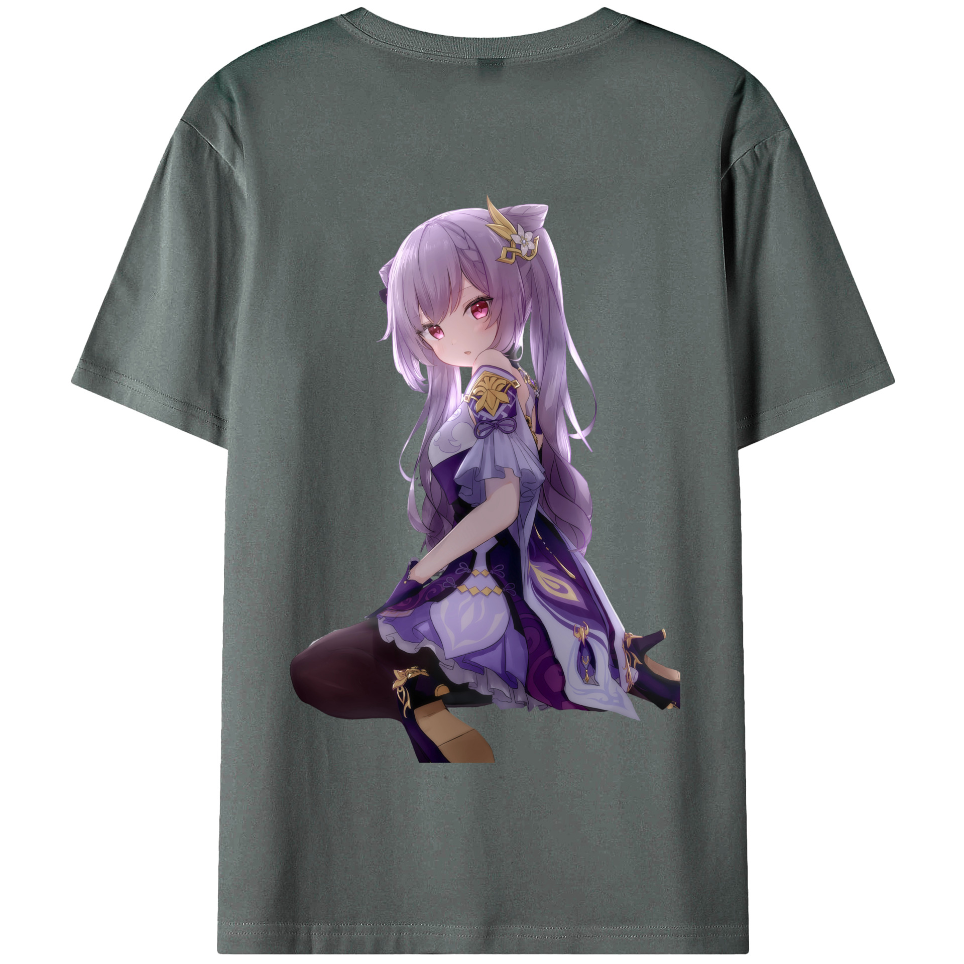 げんし神 刻晴 こくせい genshin Kokusei 綿100％半袖Tシャツ（背面プリント）